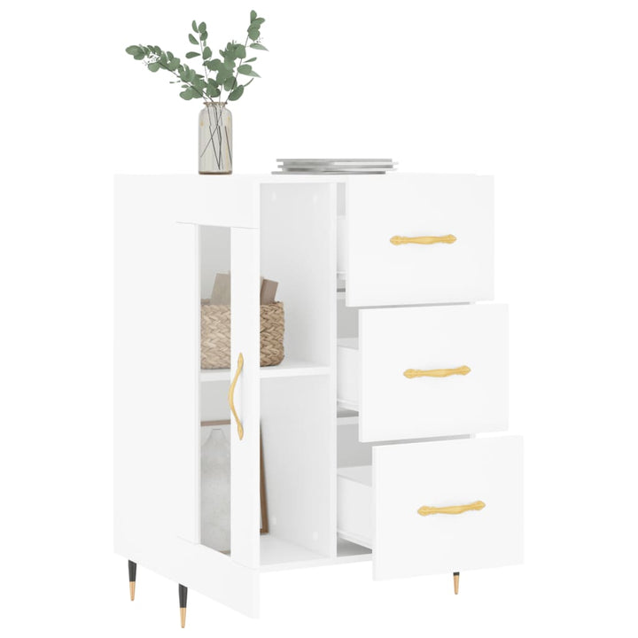 skænk 69,5x34x90 cm konstrueret træ hvid