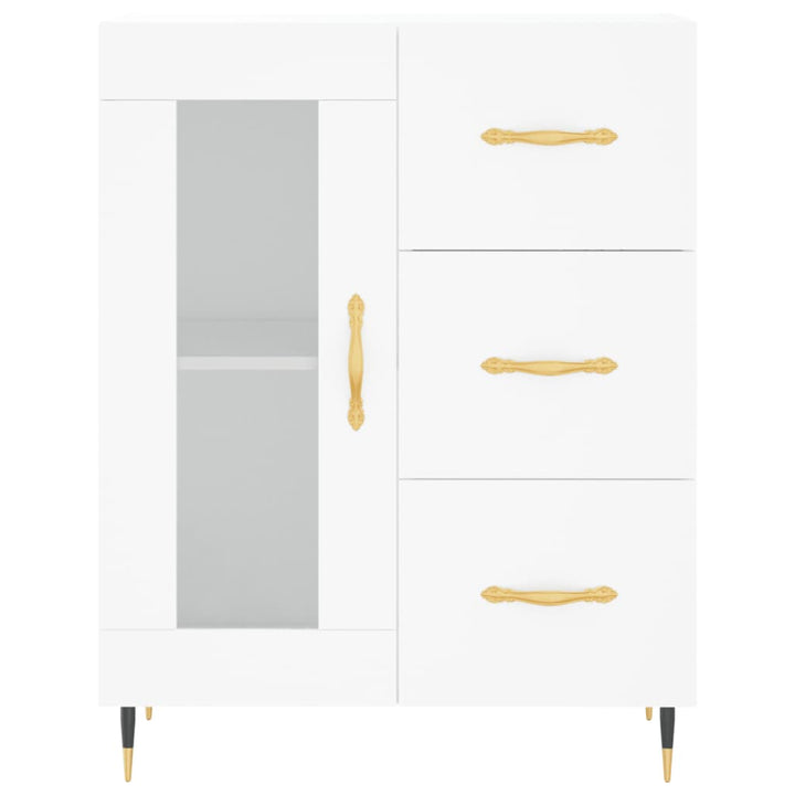skænk 69,5x34x90 cm konstrueret træ hvid