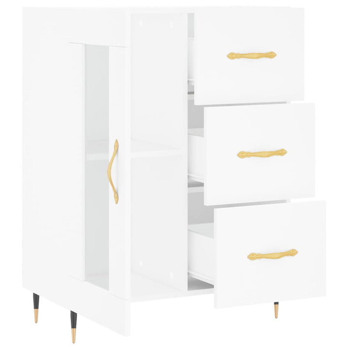 skænk 69,5x34x90 cm konstrueret træ hvid
