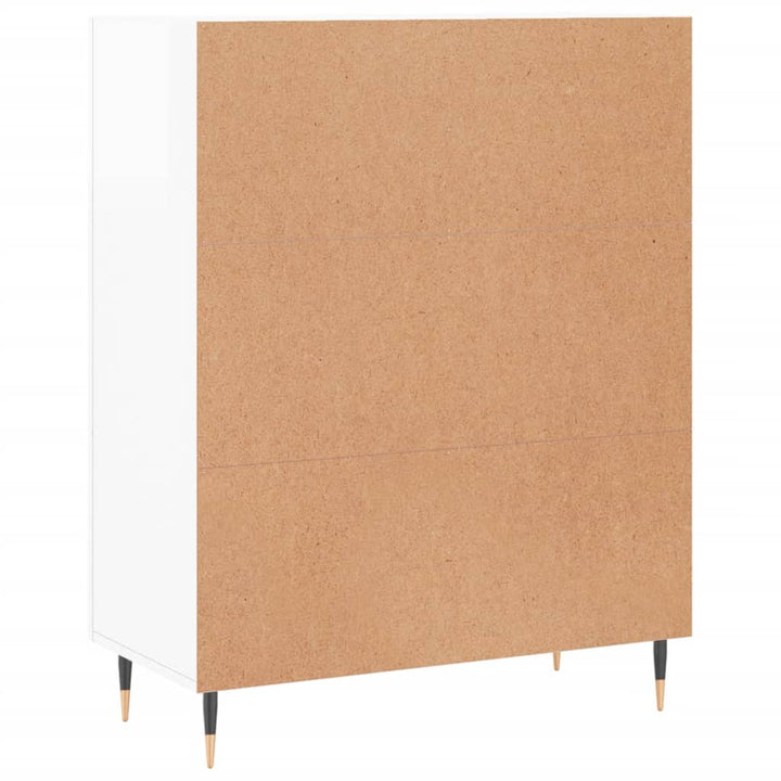 skænk 69,5x34x90 cm konstrueret træ hvid højglans