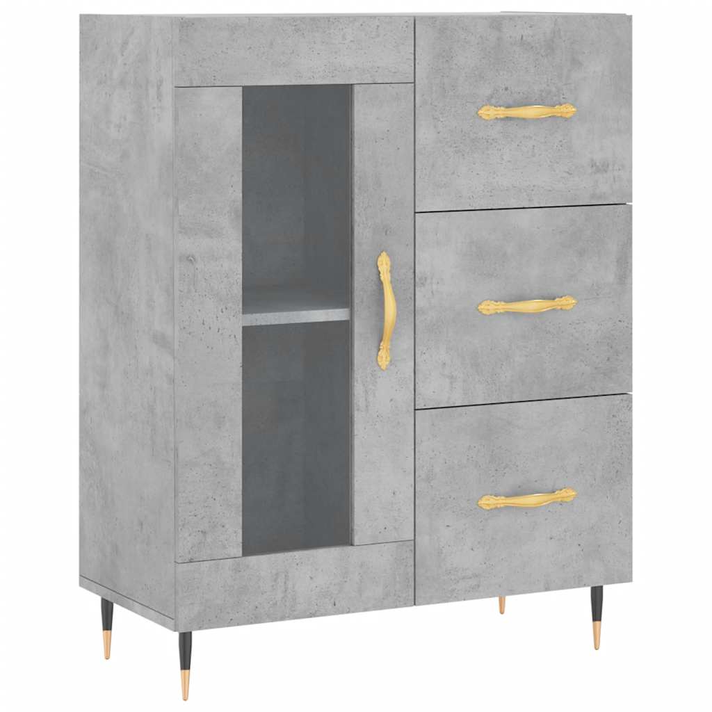 skænk 69,5x34x90 cm konstrueret træ betongrå