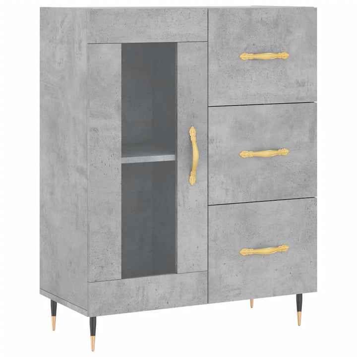 skænk 69,5x34x90 cm konstrueret træ betongrå