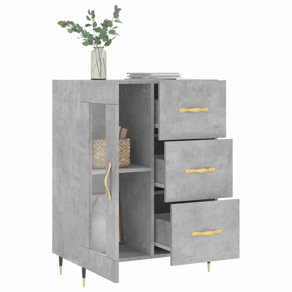 skænk 69,5x34x90 cm konstrueret træ betongrå