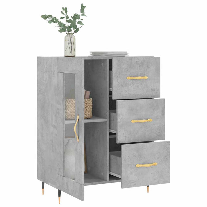 skænk 69,5x34x90 cm konstrueret træ betongrå