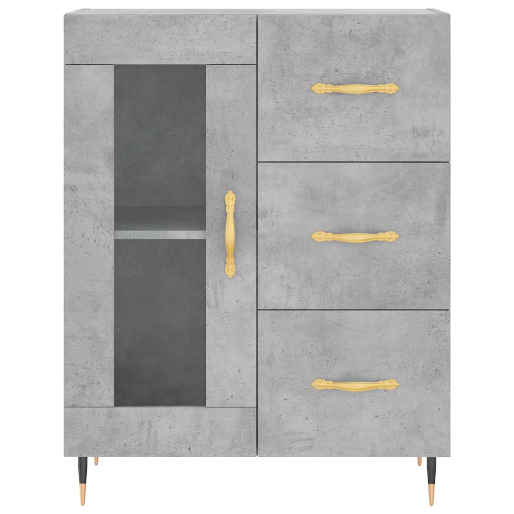 skænk 69,5x34x90 cm konstrueret træ betongrå
