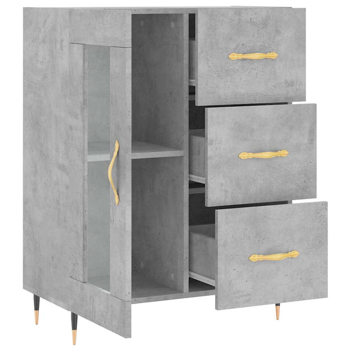skænk 69,5x34x90 cm konstrueret træ betongrå