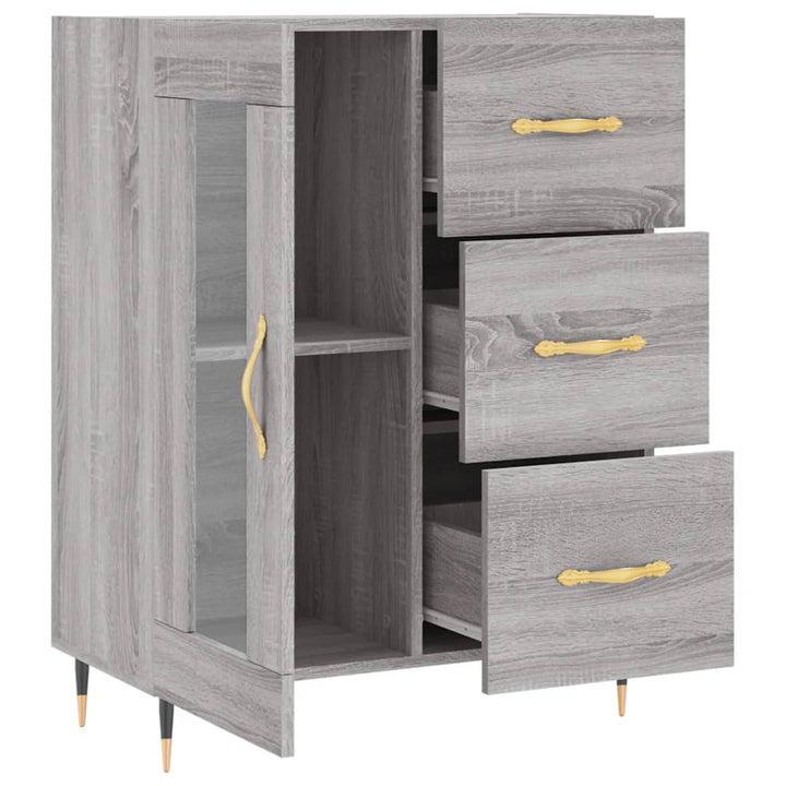 skænk 69,5x34x90 cm konstrueret træ grå sonoma-eg