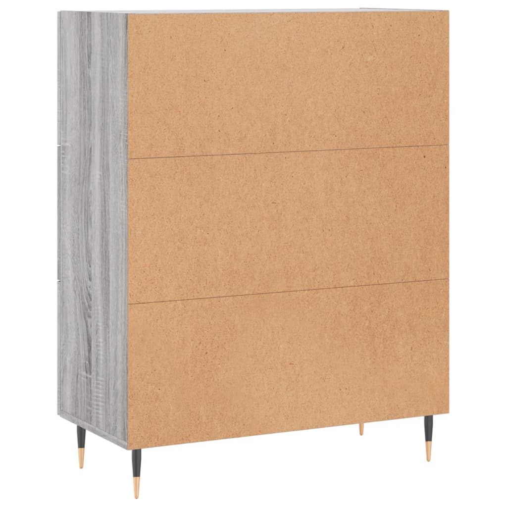 skænk 69,5x34x90 cm konstrueret træ grå sonoma-eg