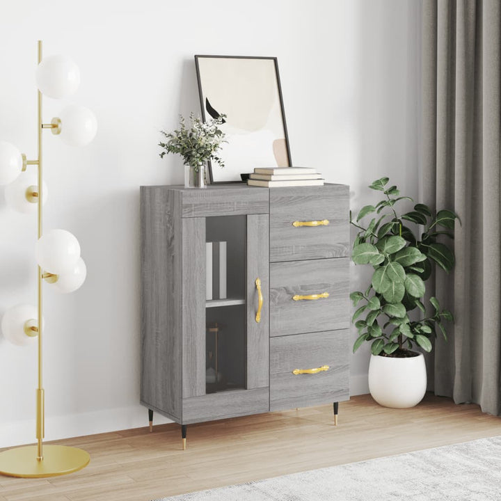skænk 69,5x34x90 cm konstrueret træ grå sonoma-eg
