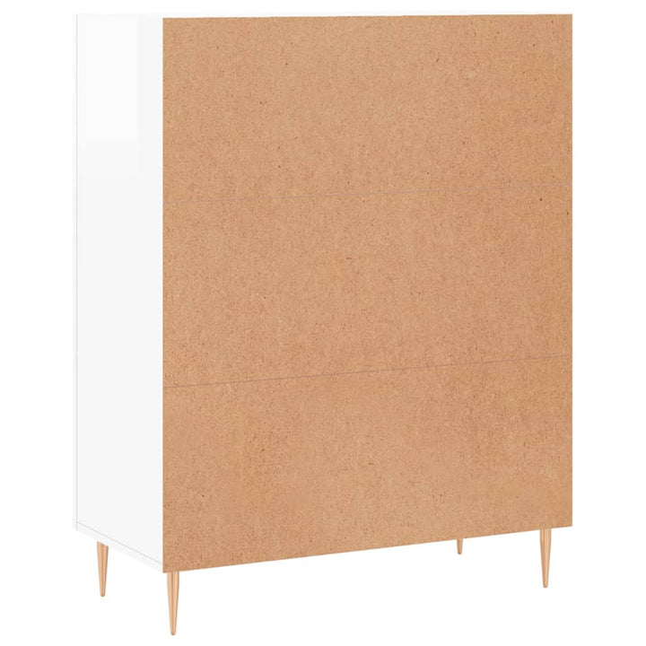 skænk 69,5x34x90 cm konstrueret træ hvid højglans