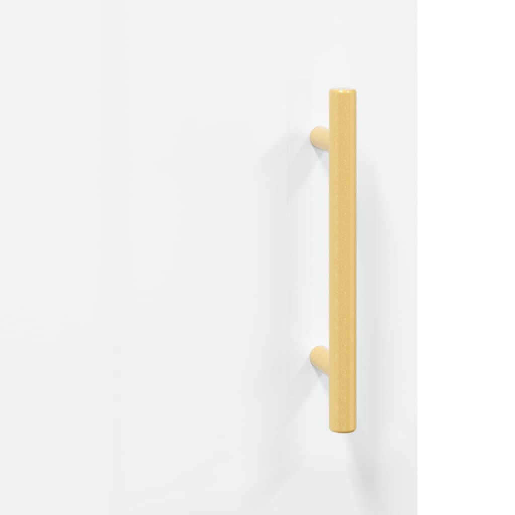 skænk 69,5x34x90 cm konstrueret træ hvid højglans