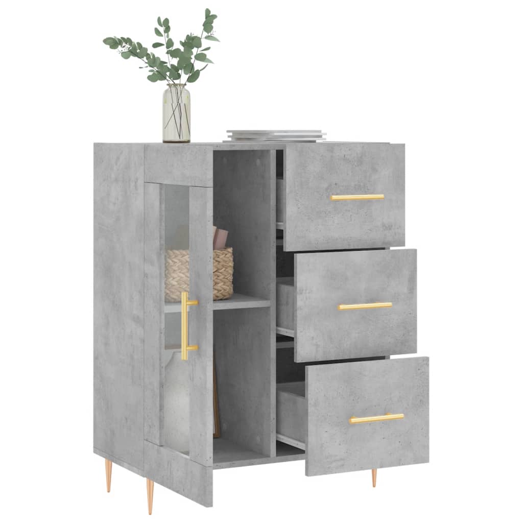 skænk 69,5x34x90 cm konstrueret træ betongrå