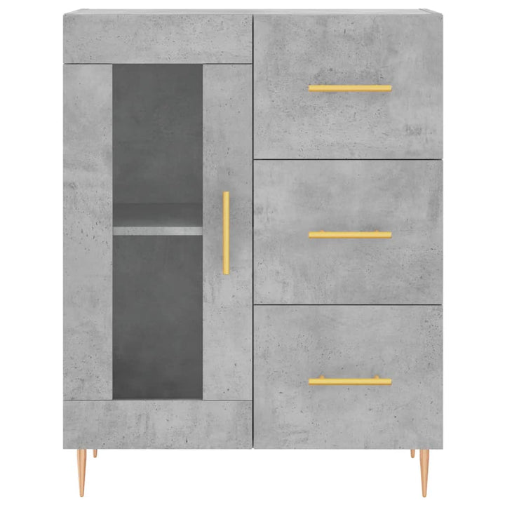 skænk 69,5x34x90 cm konstrueret træ betongrå
