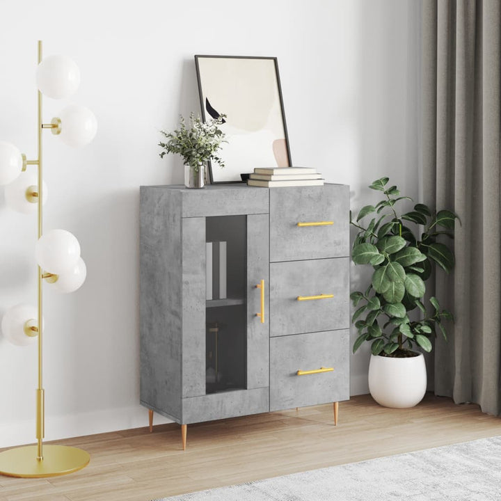 skænk 69,5x34x90 cm konstrueret træ betongrå