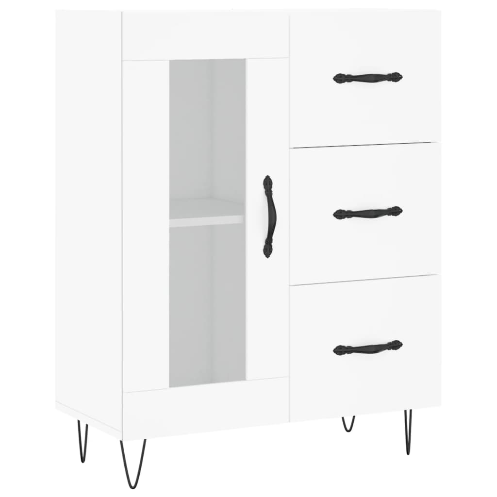 skænk 69,5x34x90 cm konstrueret træ hvid