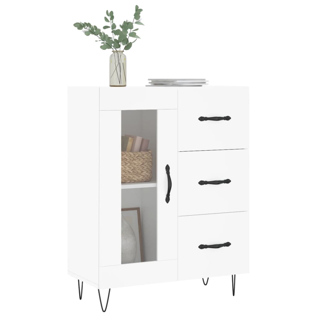 skænk 69,5x34x90 cm konstrueret træ hvid