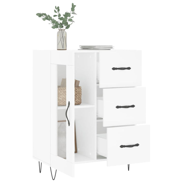skænk 69,5x34x90 cm konstrueret træ hvid