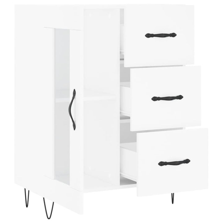 skænk 69,5x34x90 cm konstrueret træ hvid