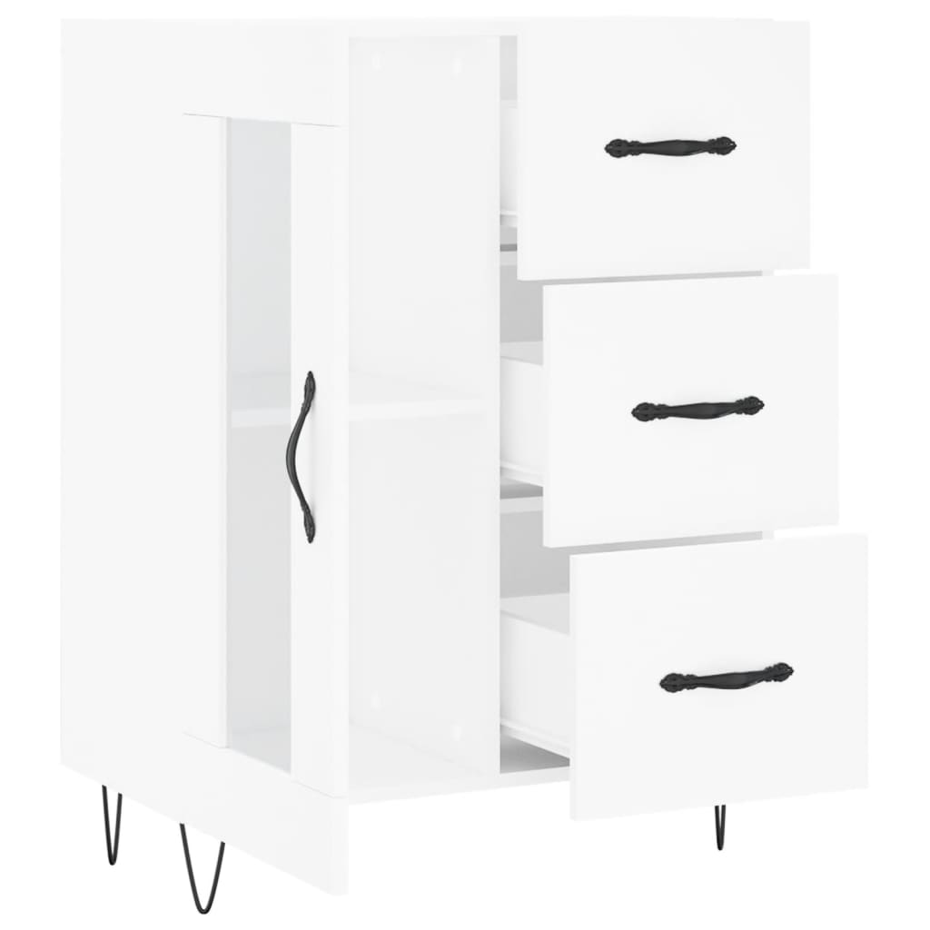 skænk 69,5x34x90 cm konstrueret træ hvid