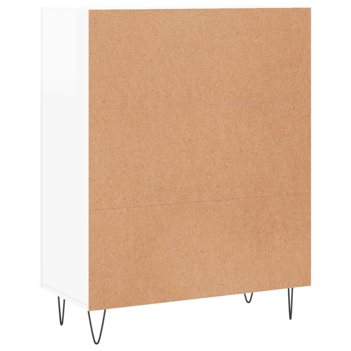 skænk 69,5x34x90 cm konstrueret træ hvid højglans