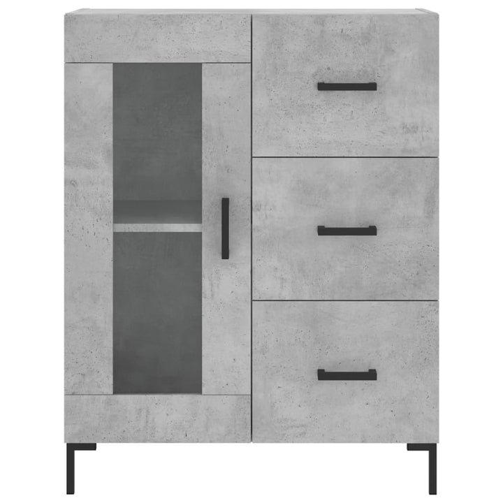 skænk 69,5x34x90 cm konstrueret træ betongrå