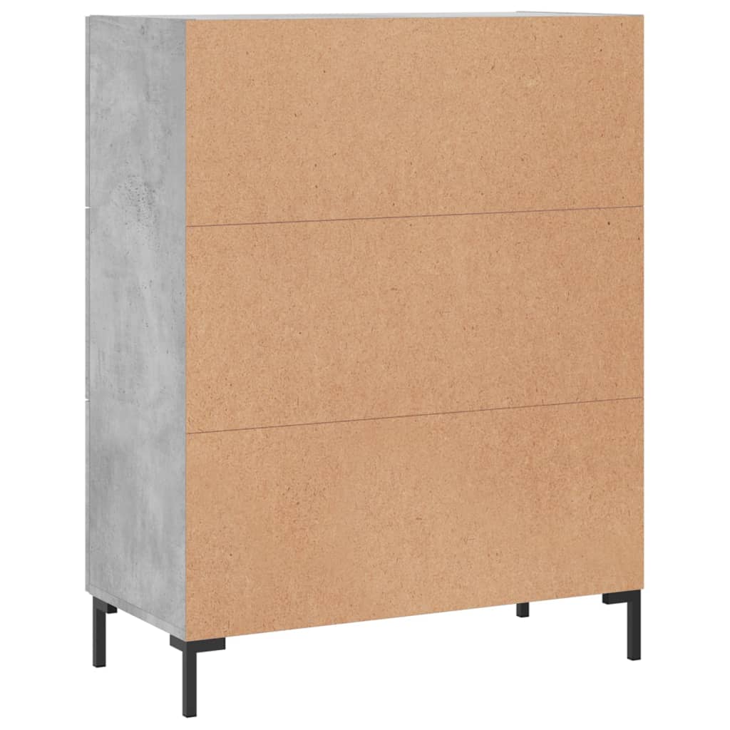 skænk 69,5x34x90 cm konstrueret træ betongrå