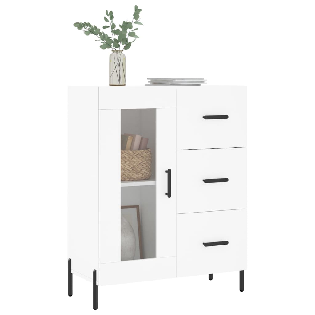 skænk 69,5x34x90 cm konstrueret træ hvid