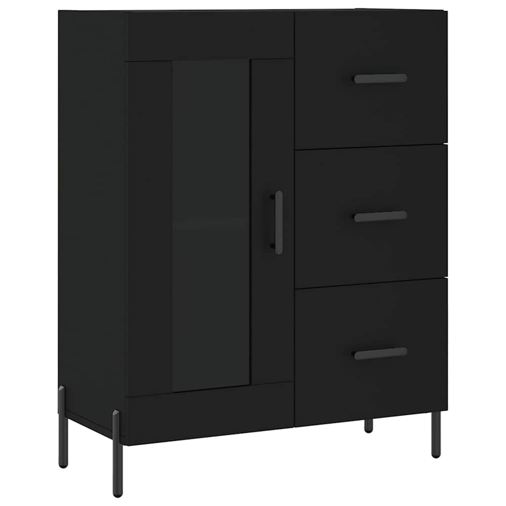 skænk 69,5x34x90 cm konstrueret træ sort