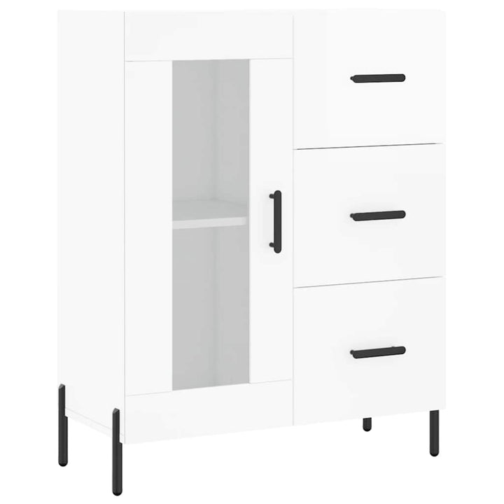 skænk 69,5x34x90 cm konstrueret træ hvid højglans