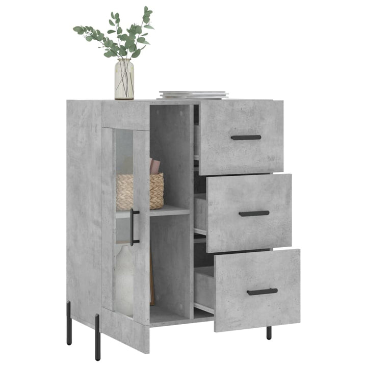 skænk 69,5x34x90 cm konstrueret træ betongrå
