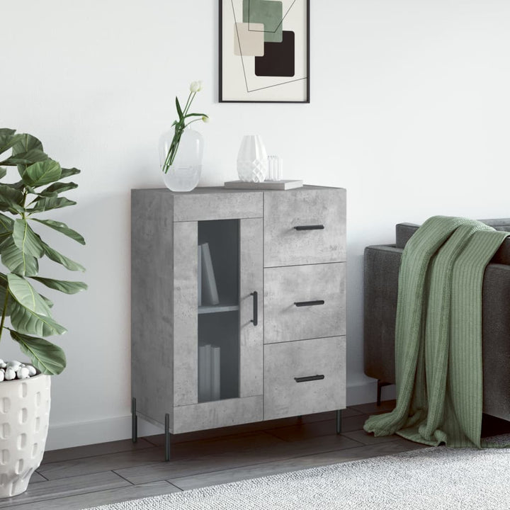 skænk 69,5x34x90 cm konstrueret træ betongrå