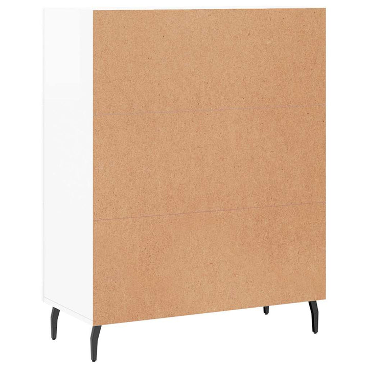 skænk 69,5x34x90 cm konstrueret træ hvid højglans