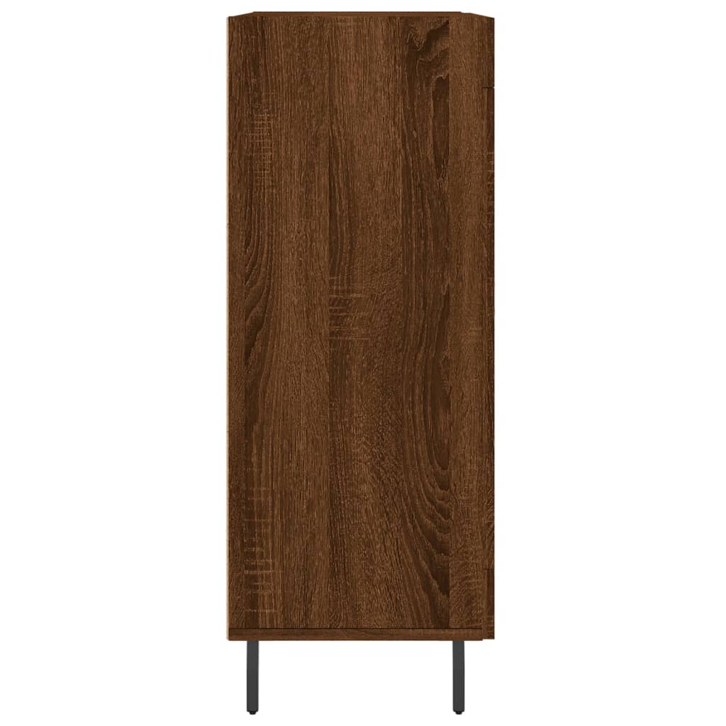 skænk 69,5x34x90 cm konstrueret træ brun egetræsfarve
