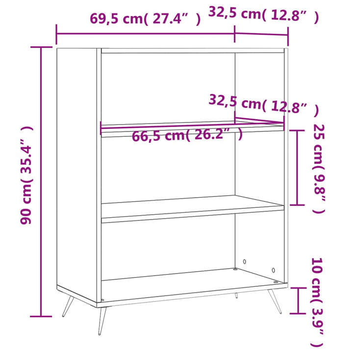 skab 69,5x32,5x90 cm konstrueret træ hvid