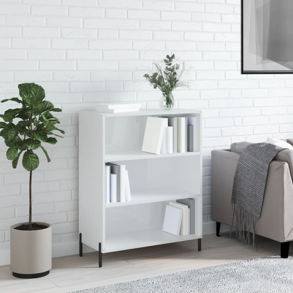 skab 69,5x32,5x90 cm konstrueret træ hvid højglans