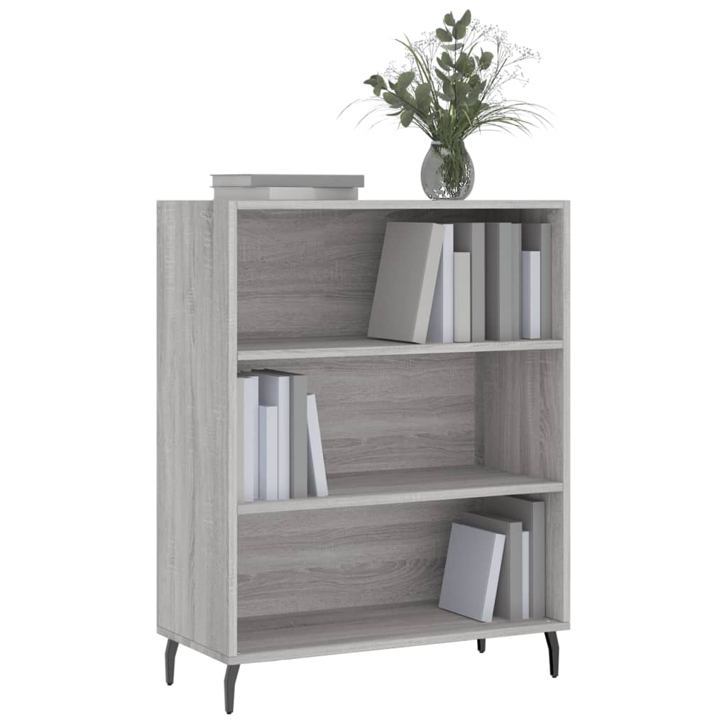 skab 69,5x32,5x90 cm konstrueret træ grå sonoma-eg