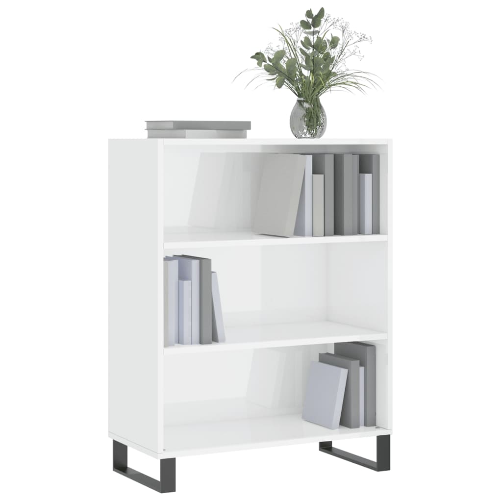 skab 69,5x32,5x90 cm konstrueret træ hvid højglans