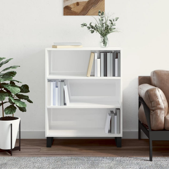 skab 69,5x32,5x90 cm konstrueret træ hvid højglans