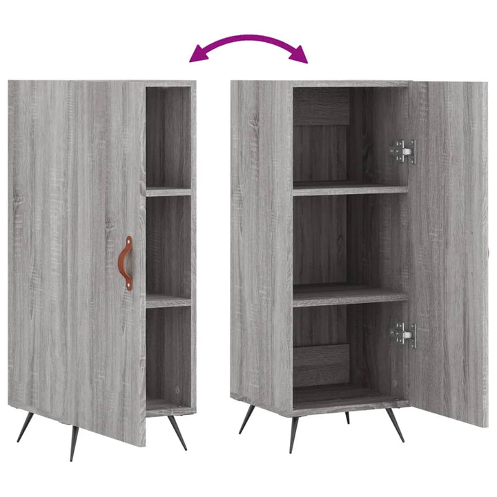 skænk 34,5x34x90 cm konstrueret træ grå sonoma-eg