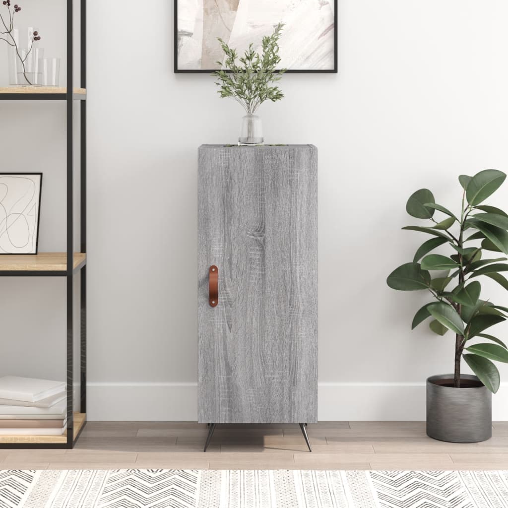 skænk 34,5x34x90 cm konstrueret træ grå sonoma-eg