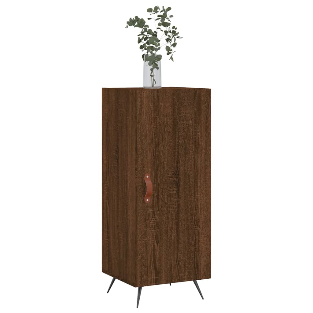 skænk 34,5x34x90 cm konstrueret træ brun egetræsfarve
