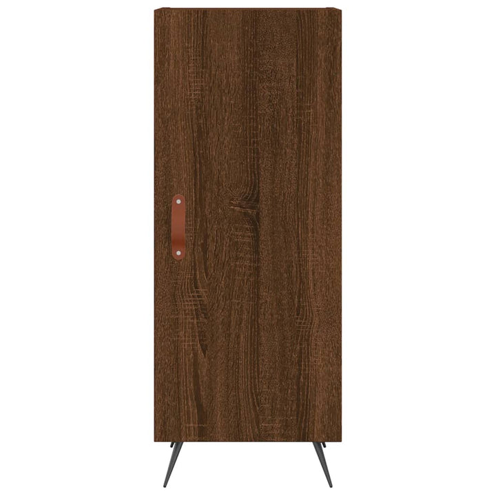 skænk 34,5x34x90 cm konstrueret træ brun egetræsfarve