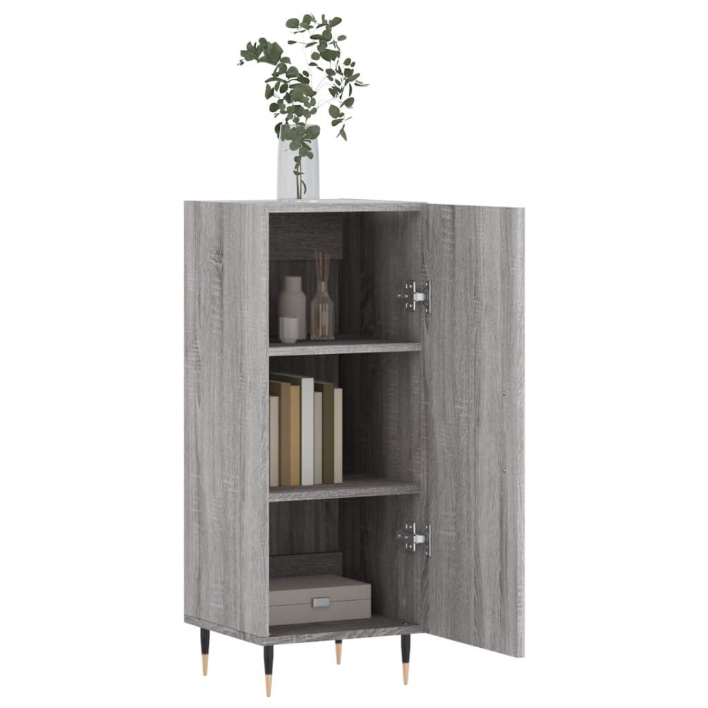 skænk 34,5x34x90 cm konstrueret træ grå sonoma-eg