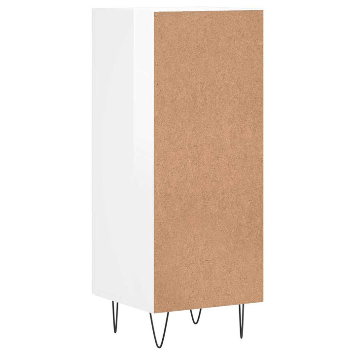 skænk 34,5x34x90 cm konstrueret træ hvid højglans