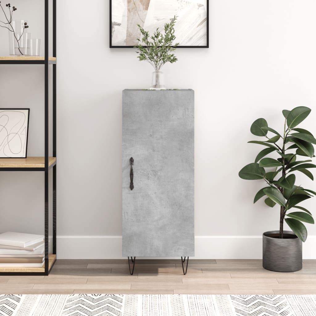 skænk 34,5x34x90 cm konstrueret træ betongrå