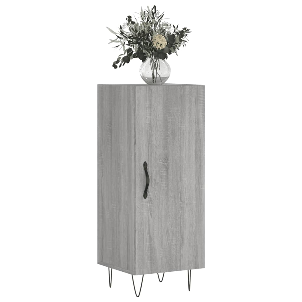 skænk 34,5x34x90 cm konstrueret træ grå sonoma-eg