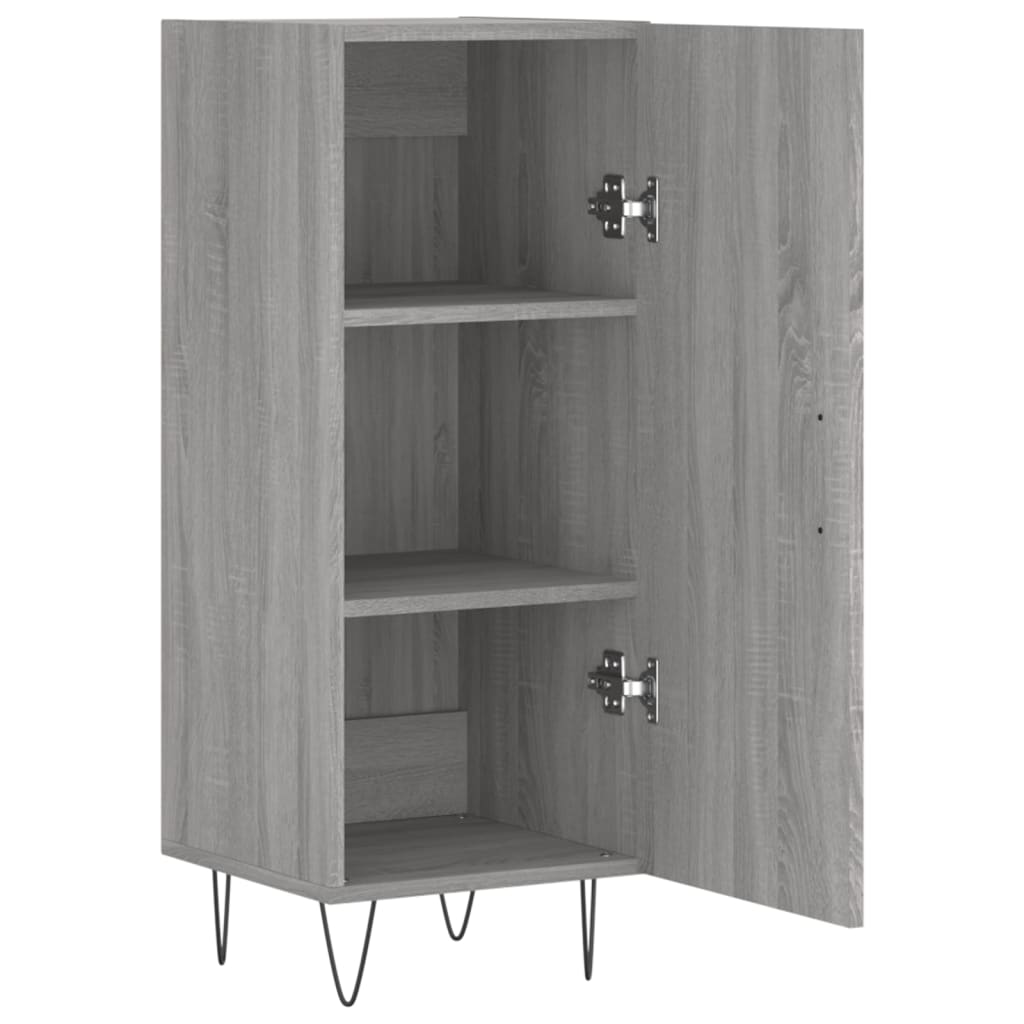 skænk 34,5x34x90 cm konstrueret træ grå sonoma-eg