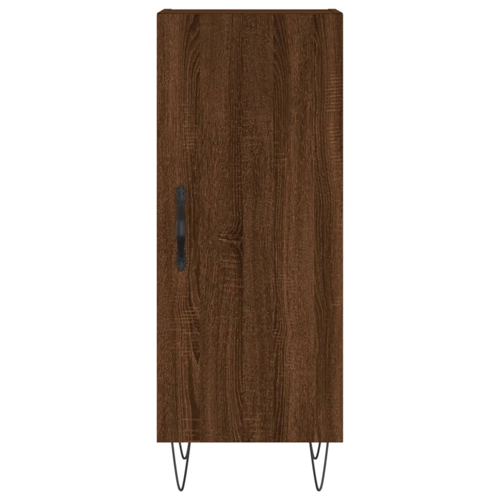 skænk 34,5x34x90 cm konstrueret træ brun egetræsfarve