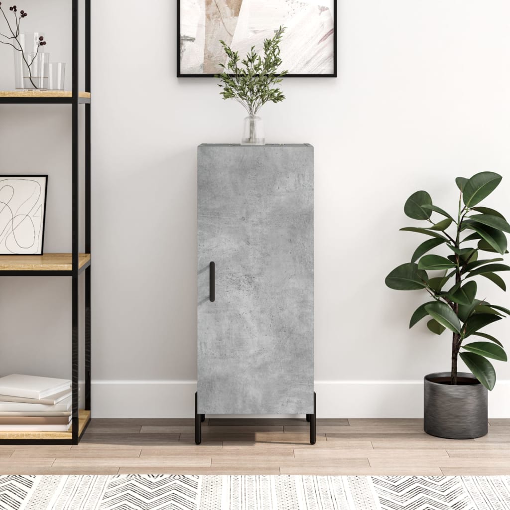 skænk 34,5x34x90 cm konstrueret træ betongrå