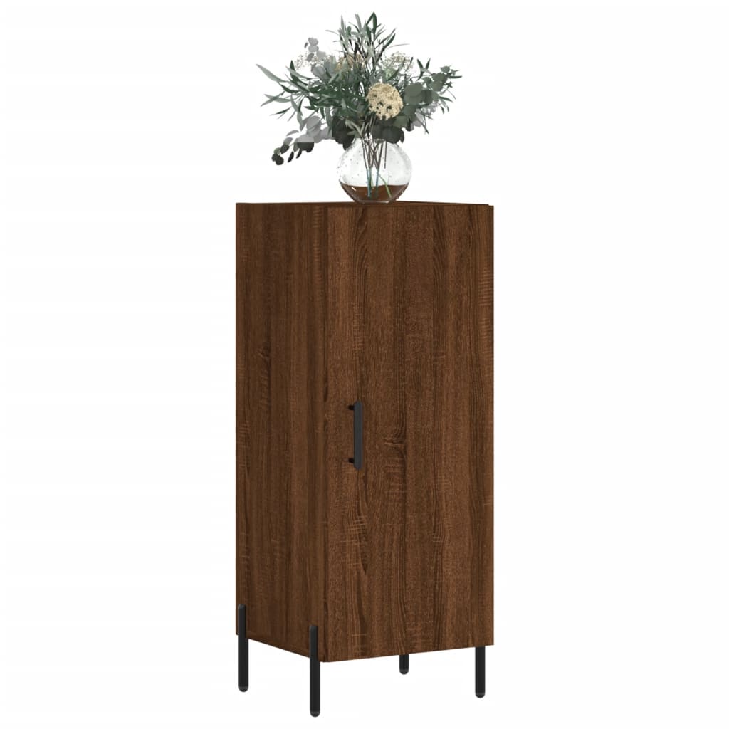 skænk 34,5x34x90 cm konstrueret træ brun egetræsfarve